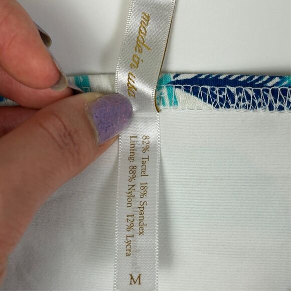 Helen Jon Aqua Blue White Bikini Halter Top Tie Bottom 2 Piece Swimsuit Sz S M - Picture 9 of 13